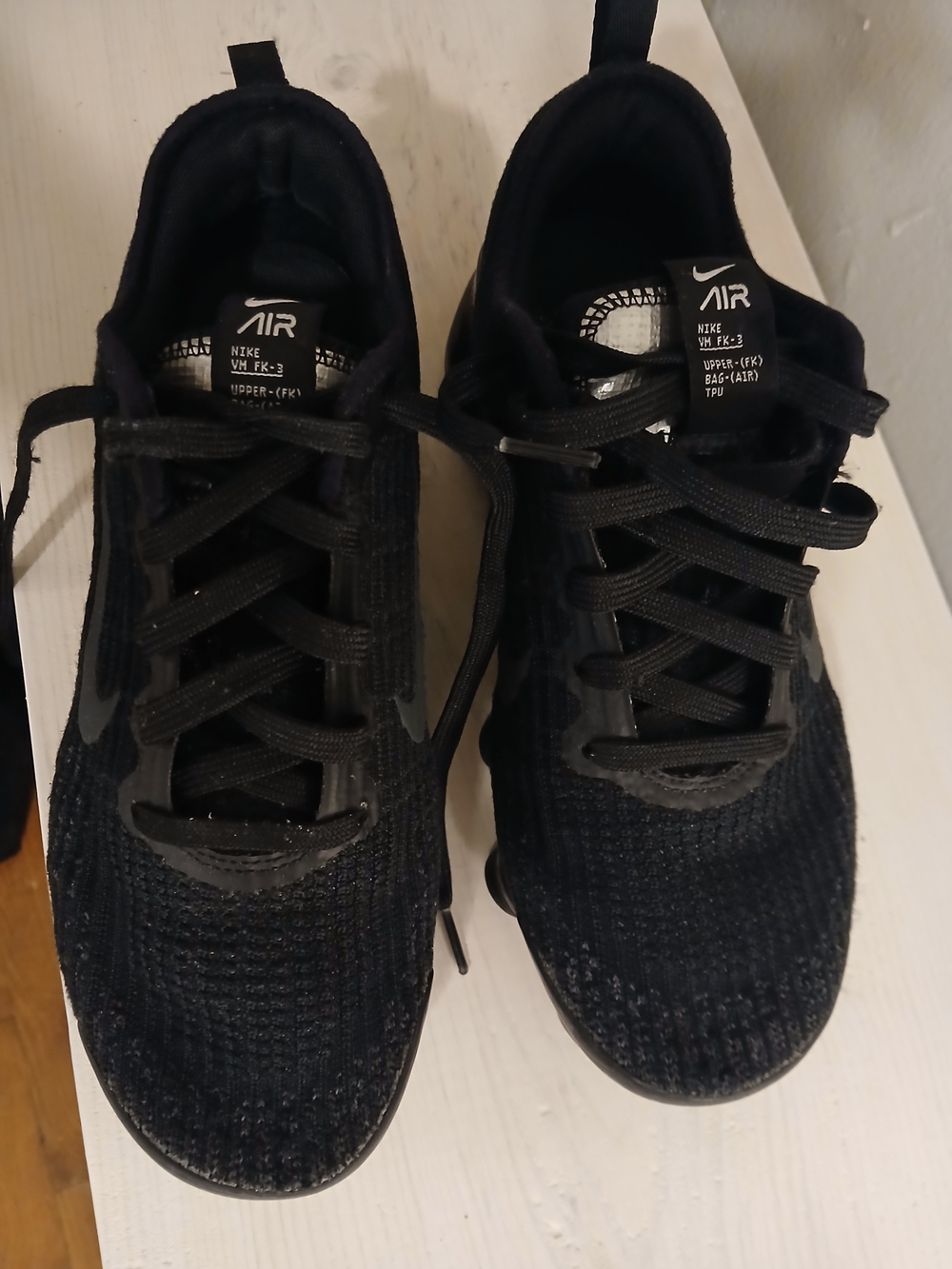 Nike Air VaporMax Flyknit 3 GS Black Athletic Running Shoes